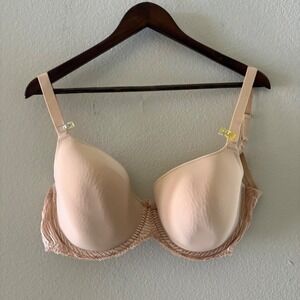 Wacoal 853117 Underwire T-Shirt Bra Nude Beige Lace Trim 38G US